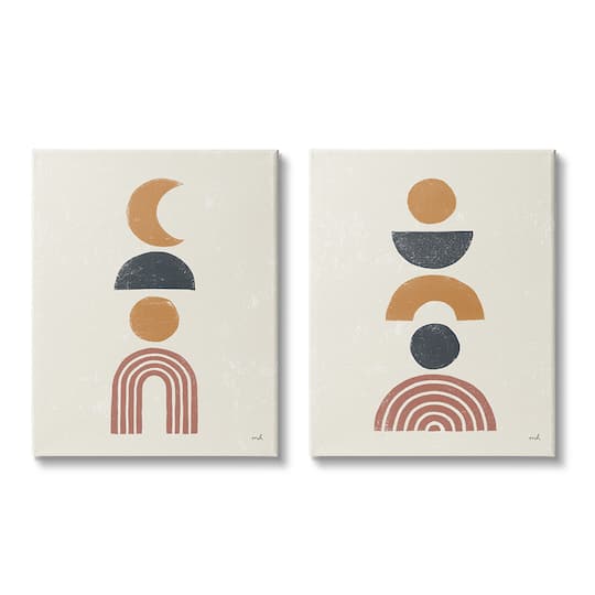 Stupell Industries Sun and Moon Bohemian Symbols Neutral Primary Canvas Wall Art